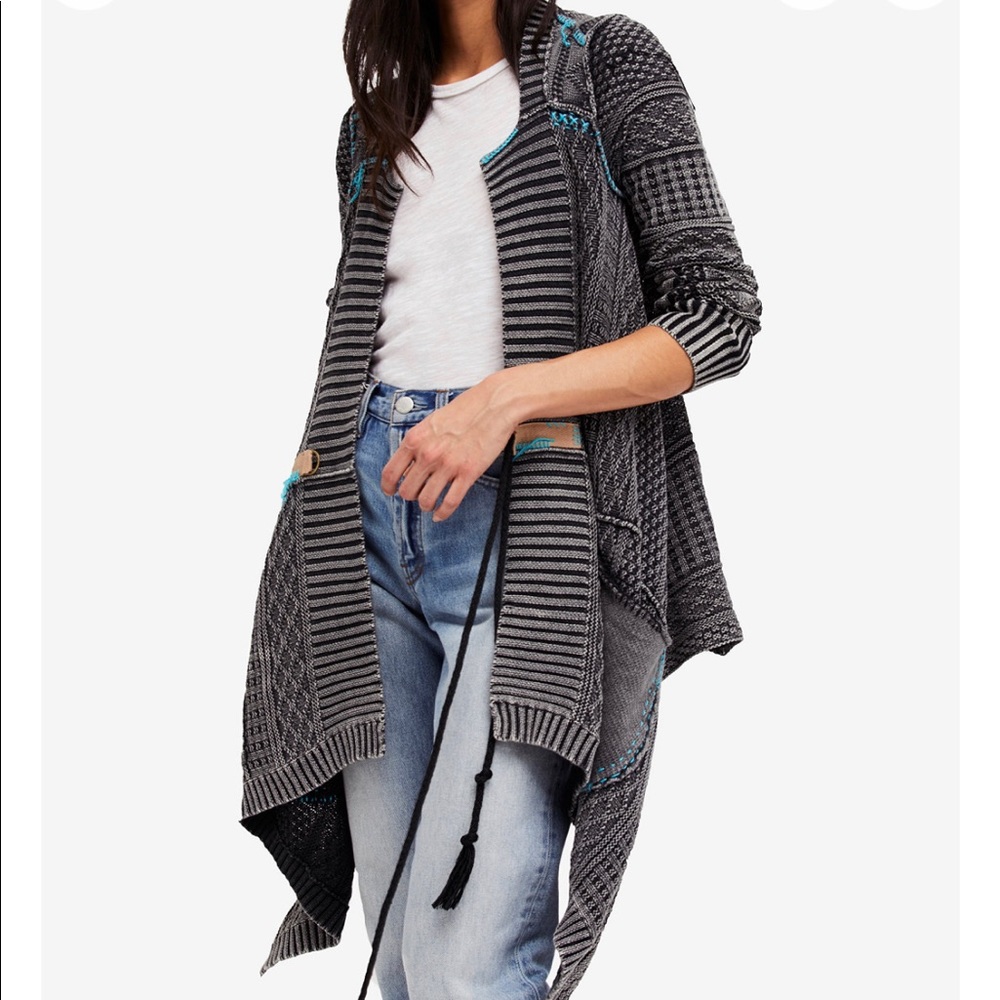 Free people cascade printed cardigan